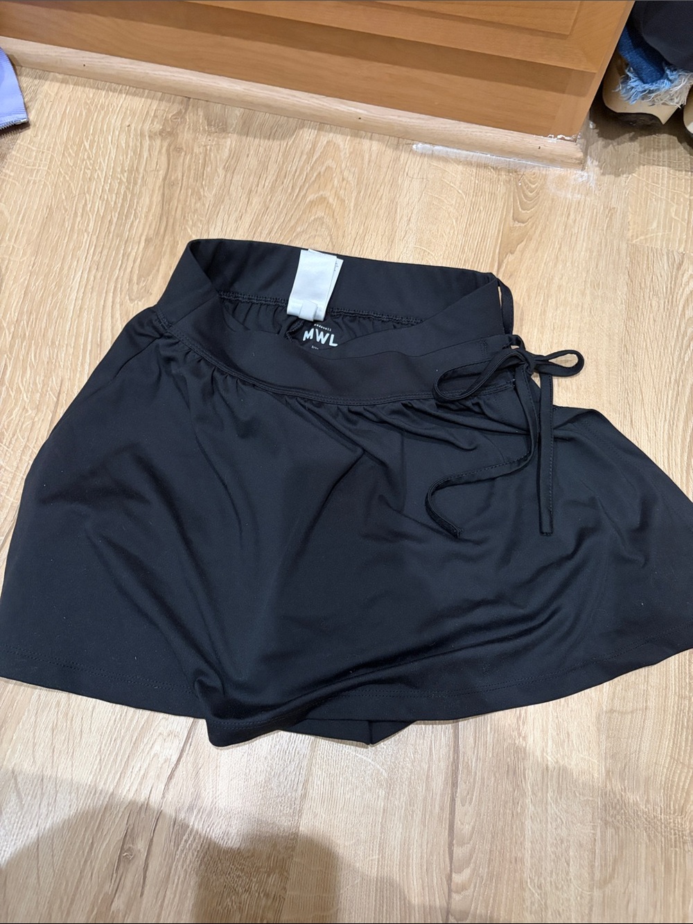 Madewell Black Athletic Skort with Drawstring Waist